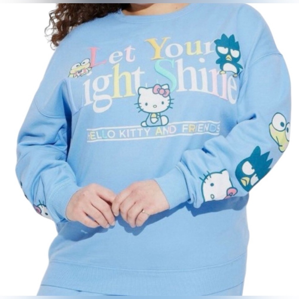 Hello Kitty Women’s Let Your Light Shine Sweatshirt Size L Sanrio Love Your Self